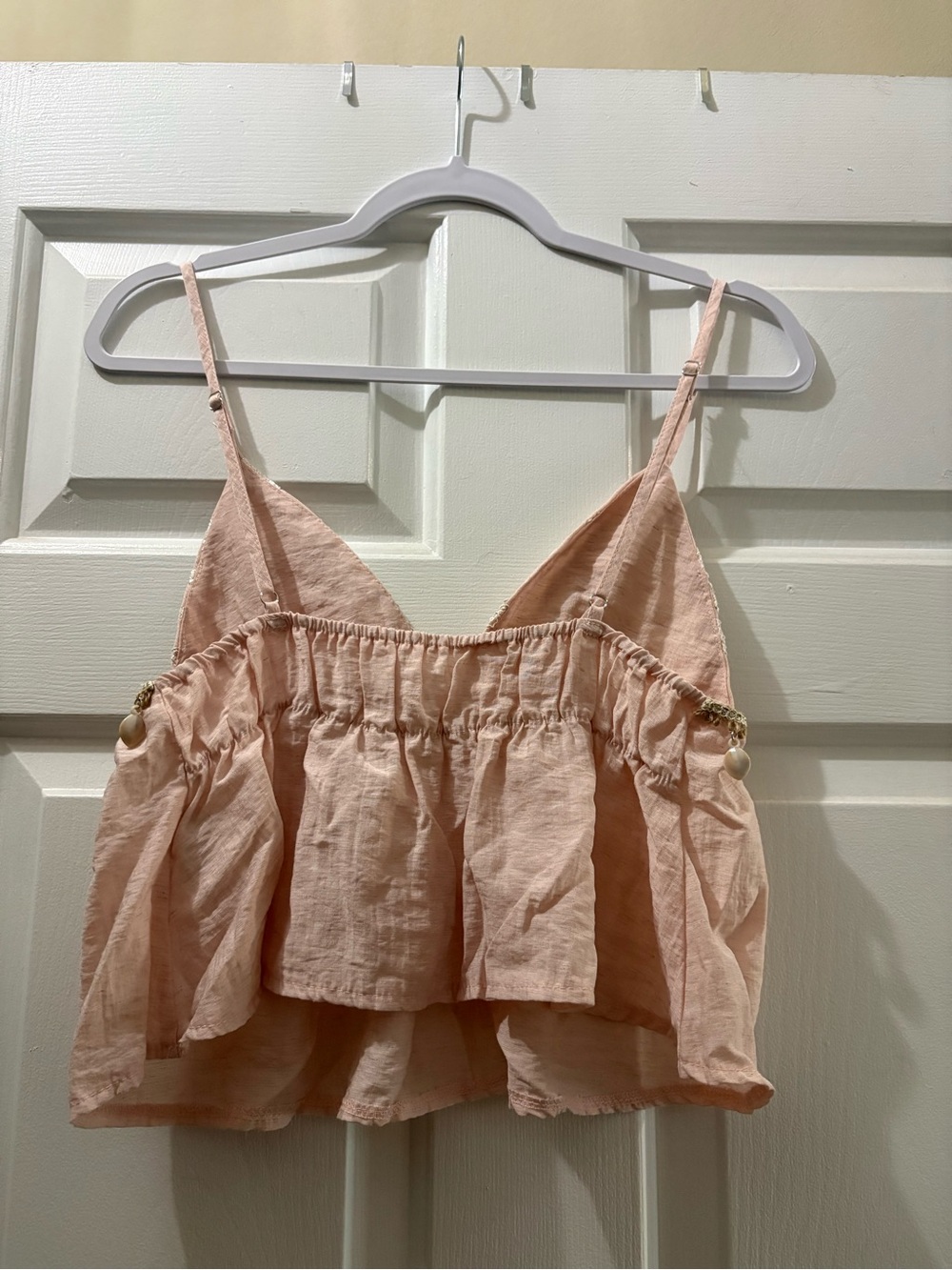 SHEIN Pink Embroidered Shell-Trim Tank Top - Picture 2 of 3